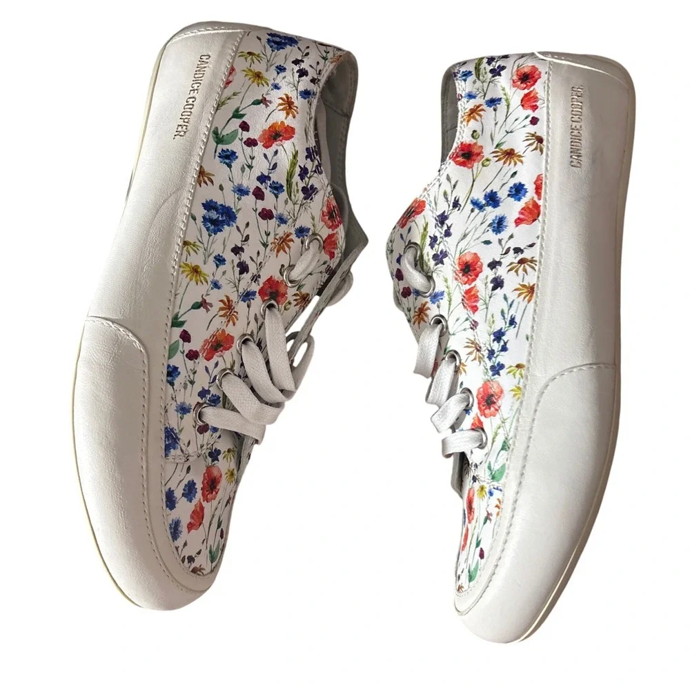 Candice Cooper Leather floral sneakers s  37 Beautiful !